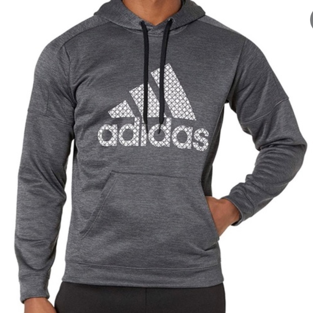 NWT Small Adidas Big Logo Gray Hoodie Sweatshirt